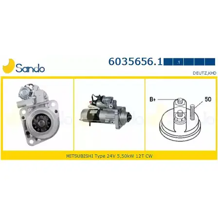 Стартер SANDO 1266811437 XLKDO M6UC0O M 6035656.1 изображение 0