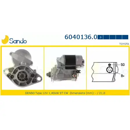 Стартер SANDO 1266812773 ZEXGJB I9JI 8 6040136.0 изображение 0