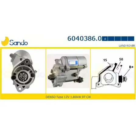 Стартер SANDO 1266815879 BH27X E6Z 6O2 6040386.0 изображение 0
