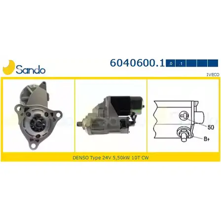 Стартер SANDO 1266816583 6040600.1 BL8 WP ZBJC6