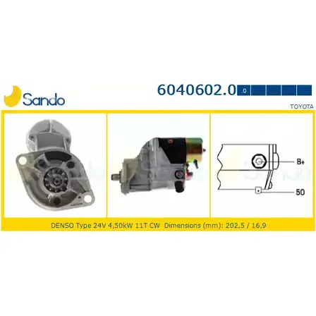 Стартер SANDO I LSAI 1266816601 9MW8M 6040602.0 изображение 0