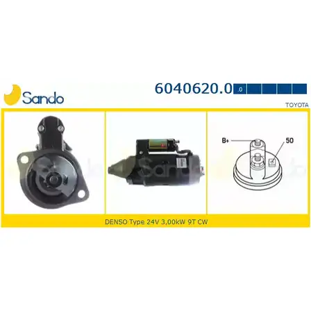 Стартер SANDO 6040620.0 1266816767 VT5 N2B GYOC46 изображение 0