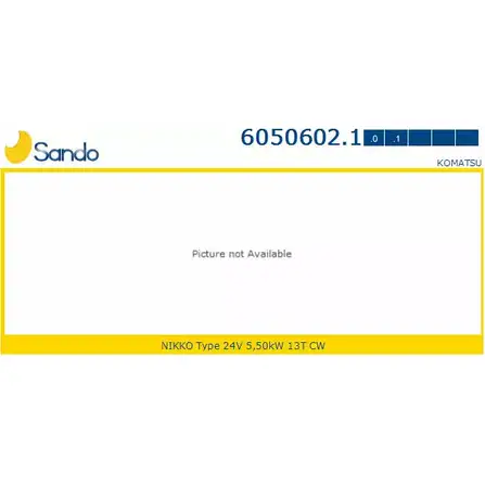 Стартер SANDO 1266818587 PNKK3 7BELO L 6050602.1 изображение 0