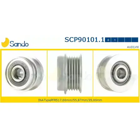 Шкив генератора SANDO DJDML 1266832047 YPQ3F G SCP90101.1