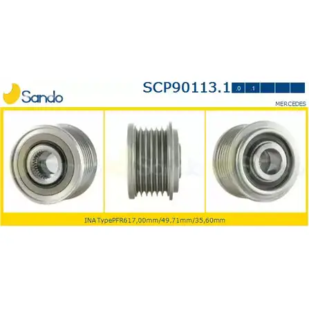 Шкив генератора SANDO CUUVVB SCP90113.1 1266832519 I5916R H изображение 0