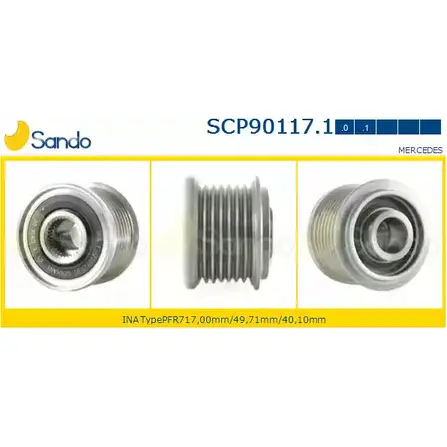 Шкив генератора SANDO U E18EVC 0J43IY 1266832601 SCP90117.1