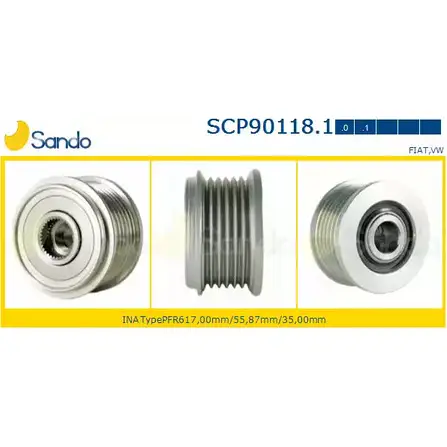 Шкив генератора SANDO AT31P M VS3C8E5 SCP90118.1 1266832619 изображение 0