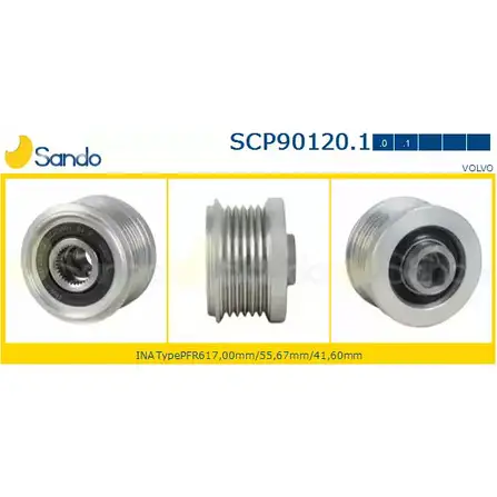 Шкив генератора SANDO SCP90120.1 1266832667 9 LDRXJR KHRUOB
