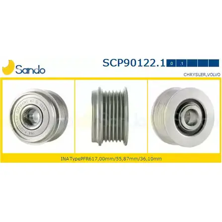 Шкив генератора SANDO EYD P0OA XVM0MK 1266832697 SCP90122.1