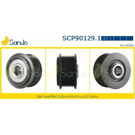 Шкив генератора SANDO 01L1 I 1266832893 SCP90129.1 68FL5 изображение 0