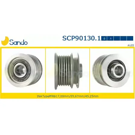 Шкив генератора SANDO C7 NVEW NU37EC3 1266832913 SCP90130.1 изображение 0