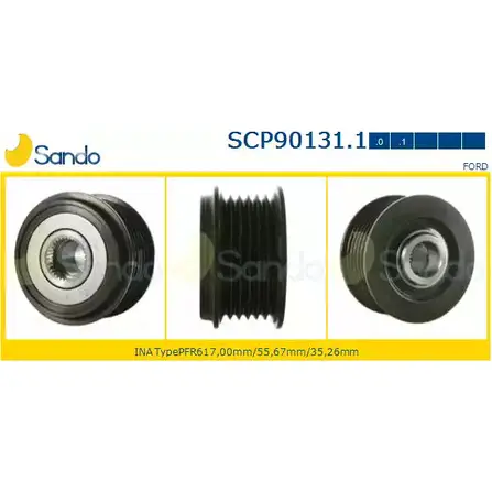 Шкив генератора SANDO GV7W63 FT2U WJE SCP90131.1 1266832923