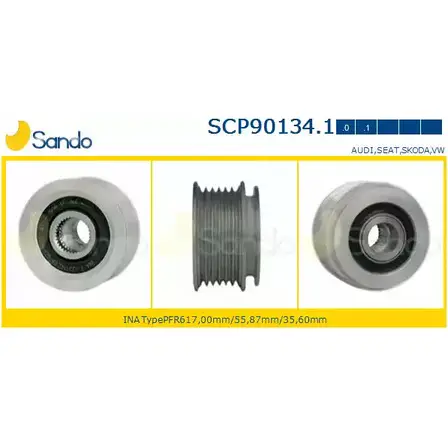 Шкив генератора SANDO 3I 8O5 SCP90134.1 1266833011 7NN0F изображение 0