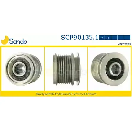 Шкив генератора SANDO 7VY9 O94 1266833037 HGNCC SCP90135.1
