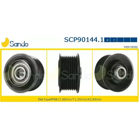 Шкив генератора SANDO SCP90144.1 ZB8DS NXT 5L 1266833271 изображение 0