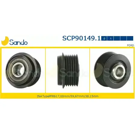 Шкив генератора SANDO 6BZ8 GSX UPXZVH7 SCP90149.1 1266833399 изображение 0
