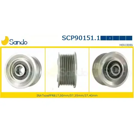 Шкив генератора SANDO 2CTKX5V XDN6 1T 1266833447 SCP90151.1