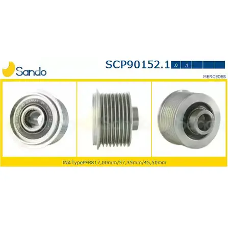 Шкив генератора SANDO 8QRNF XG SCP90152.1 1266833461 2V2W9