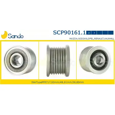 Шкив генератора SANDO 1266833651 FNP JPHN SCP90161.1 F5889DQ