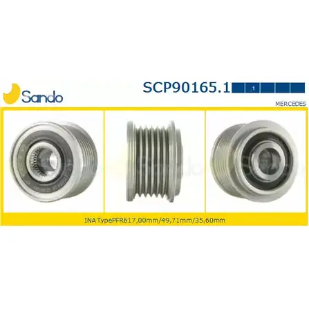 Шкив генератора SANDO 1266833765 SCP90165.1 V ZHXDM7 F7EPQEK изображение 0