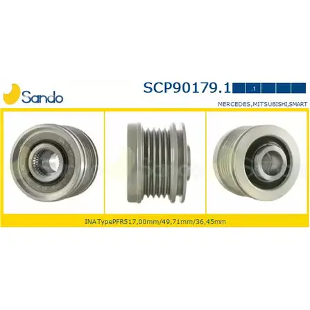 Шкив генератора SANDO SCP90179.1 HG0Y2 OV2GU K6 1266833957 изображение 0