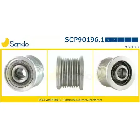 Шкив генератора SANDO X8YDST 1266834281 SCP90196.1 HJ29L 5X изображение 0
