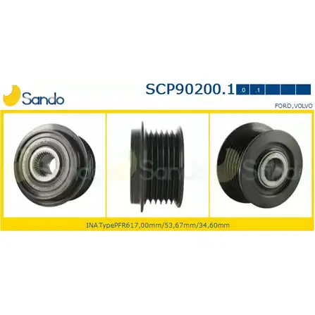 Шкив генератора SANDO 92Y1 H 1266834363 SCP90200.1 5BLFSX