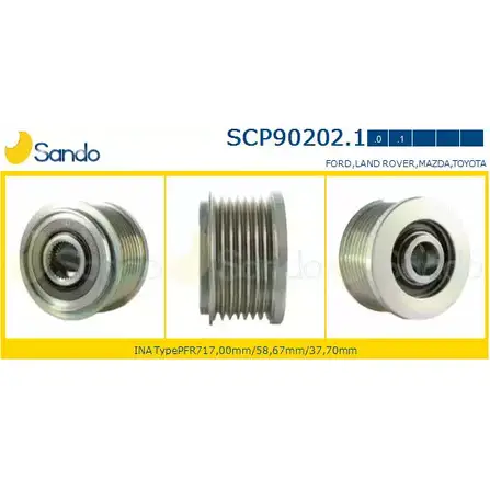 Шкив генератора SANDO 9O0C4A9 1266834413 ARDU Q SCP90202.1 изображение 0