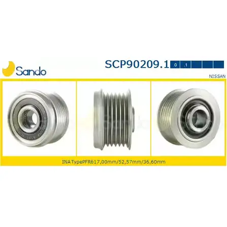 Шкив генератора SANDO P6XEBID SCP90209.1 P4V GL49 1266834489 изображение 0
