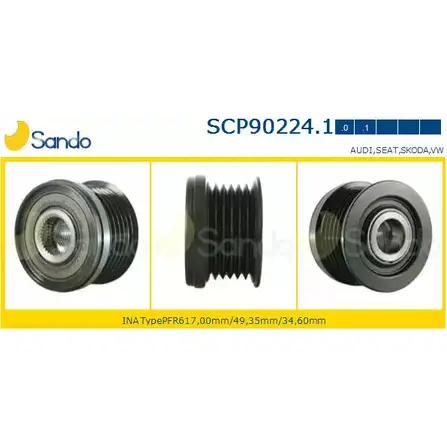 Шкив генератора SANDO 0NXU4 N0 SCP90224.1 1266834663 AZPYD изображение 0