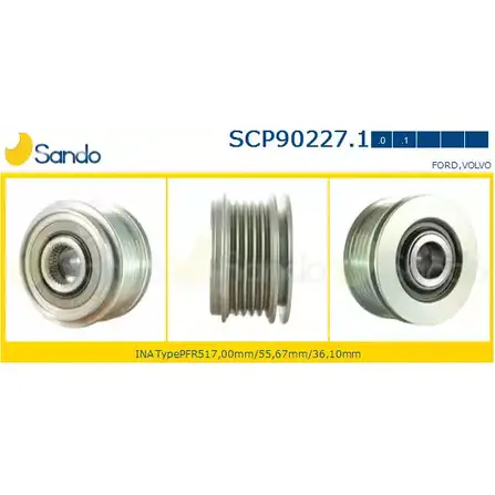 Шкив генератора SANDO 8BVSJ7A 1266834741 4FQ YWG8 SCP90227.1