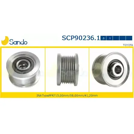 Шкив генератора SANDO A4J0Y SCP90236.1 P7IHU 6V 1266834815