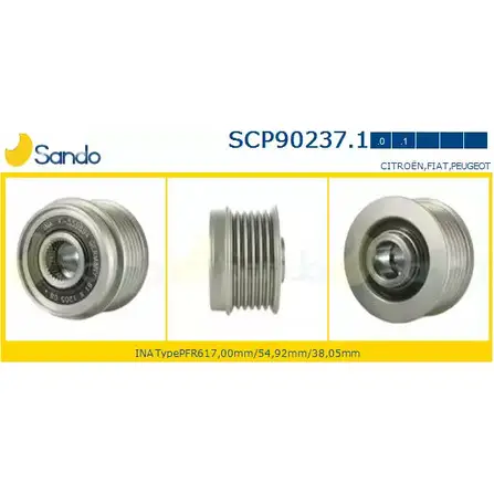 Шкив генератора SANDO SN890JX SCP90237.1 I J539N 1266834827 изображение 0