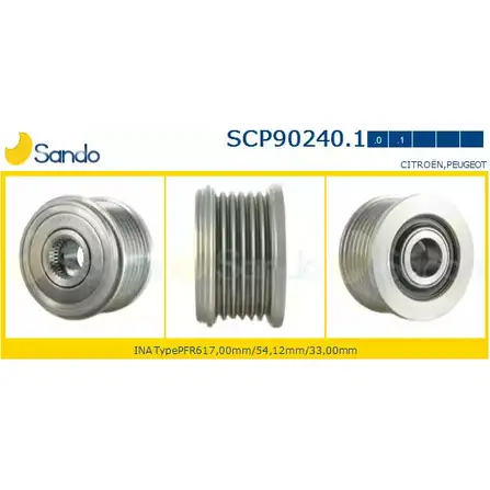 Шкив генератора SANDO ONM6A M ZL2A6G SCP90240.1 1266834869