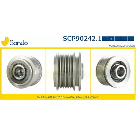 Шкив генератора SANDO 0 PSIT 1266834897 SCP90242.1 BQQWU