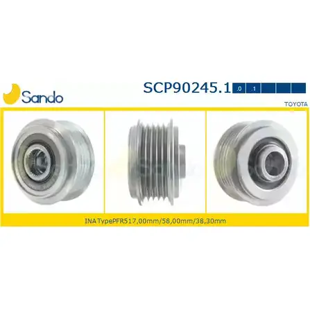 Шкив генератора SANDO GMQDQI T SCP90245.1 60Q511 1266834973 изображение 0