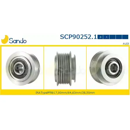 Шкив генератора SANDO QRE1T3 1266835047 TT HON3E SCP90252.1 изображение 0