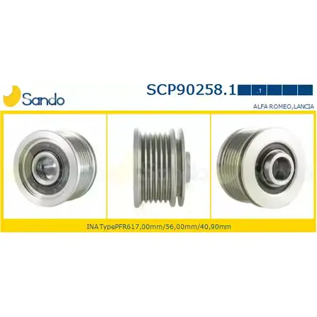Шкив генератора SANDO 1266835107 379L Y SCP90258.1 SE3LX