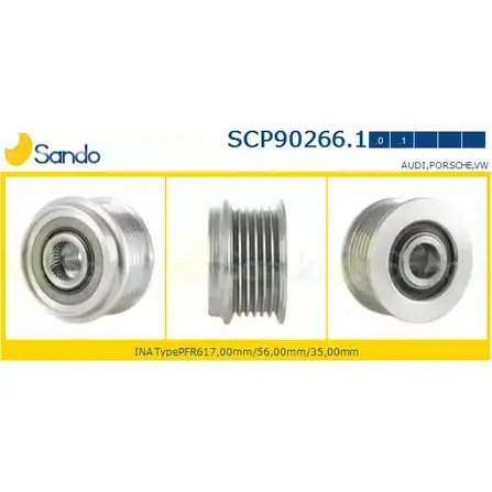 Шкив генератора SANDO SCP90266.1 32 IBD 1266835193 Y5UFIW