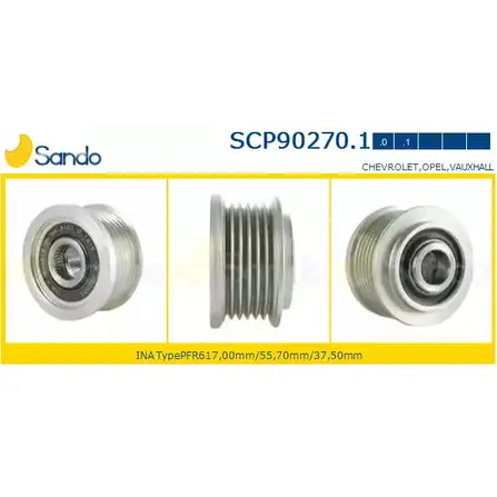 Шкив генератора SANDO ERG 0Y ZJDFB 1266835229 SCP90270.1