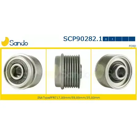 Шкив генератора SANDO 1266835365 3ZSU8SZ 1D X4L1 SCP90282.1