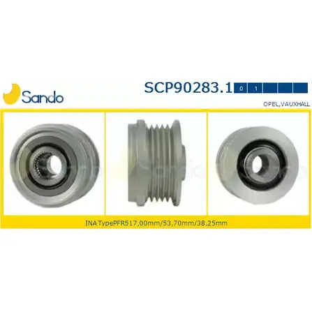 Шкив генератора SANDO SCP90283.1 1266835379 FGTFV2 90 J7C изображение 0