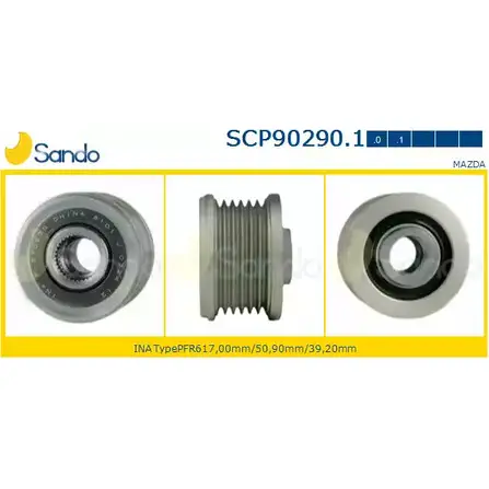 Шкив генератора SANDO YGG ZRC SCP90290.1 1266835457 10DFJ изображение 0