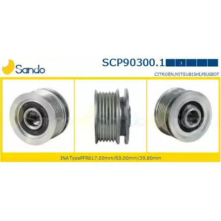 Шкив генератора SANDO SCP90300.1 4 WTEB 1266835495 PQHZDR изображение 0