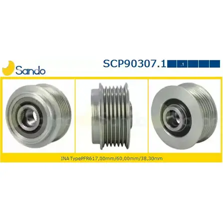 Шкив генератора SANDO YOMUML D C8FMV SCP90307.1 1266835513 изображение 0