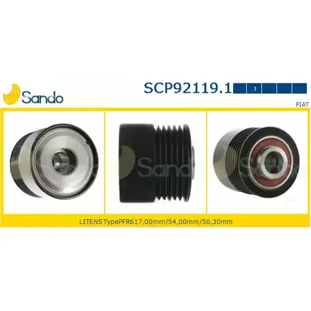 Шкив генератора SANDO UMSJI44 SCP92119.1 6MR3J C 1266835975 изображение 0