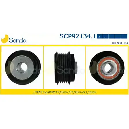 Шкив генератора SANDO 1266836183 SCP92134.1 9L 36H 7N8TLWO изображение 0