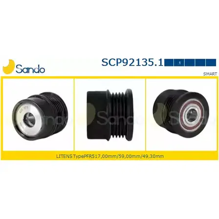 Шкив генератора SANDO 0K G50 12Q03U SCP92135.1 1266836189 изображение 0