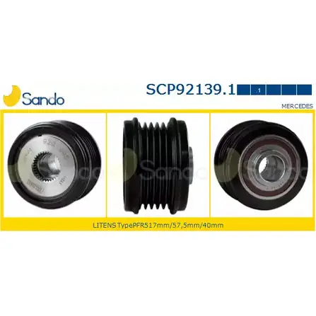 Шкив генератора SANDO 1266836225 JRFDZJL U COXPA SCP92139.1 изображение 0