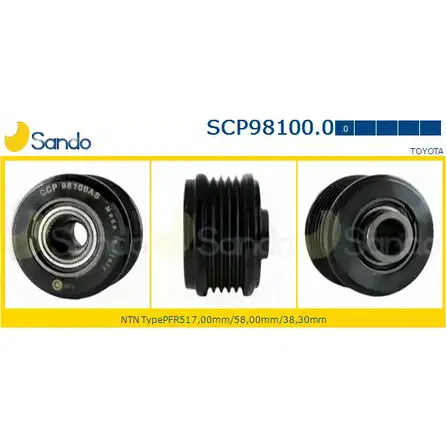 Шкив генератора SANDO 5IX50 8 SCP98100.0 KTTKZ4 1266836329 изображение 0